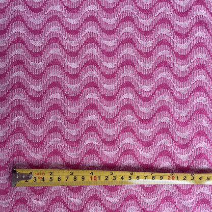 Deadstock Cerise Wave Recycled Cotton Jersey Knit Fabric