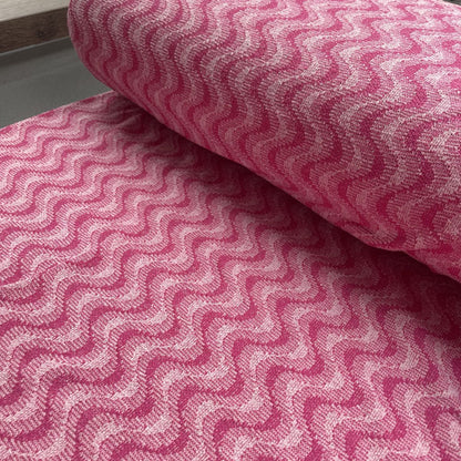Deadstock Cerise Wave Recycled Cotton Jersey Knit Fabric
