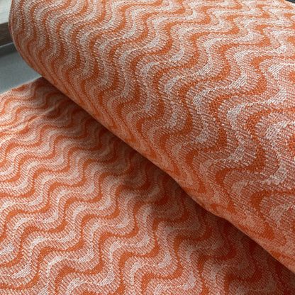 Deadstock Orange Wave Recycled Cotton Jersey Knit Fabric