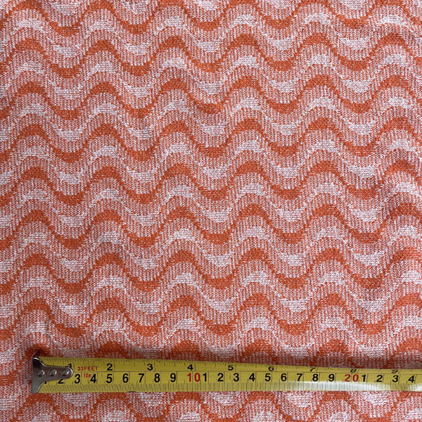Deadstock Orange Wave Recycled Cotton Jersey Knit Fabric