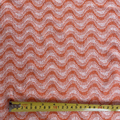 Deadstock Orange Wave Recycled Cotton Jersey Knit Fabric
