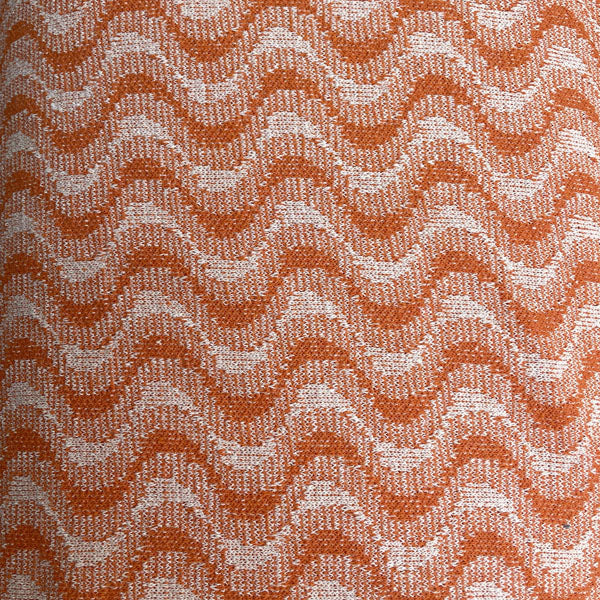 Deadstock Orange Wave Recycled Cotton Jersey Knit Fabric