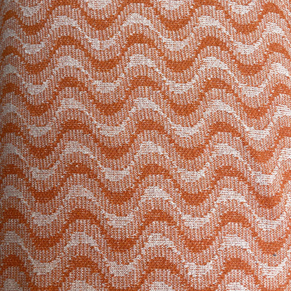 Deadstock Orange Wave Recycled Cotton Jersey Knit Fabric