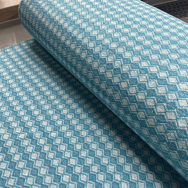Deadstock Turquoise Diamond Recycled Cotton Jersey Knit Fabric