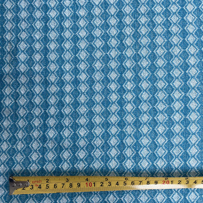 Deadstock Turquoise Diamond Recycled Cotton Jersey Knit Fabric
