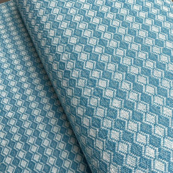 Deadstock Turquoise Diamond Recycled Cotton Jersey Knit Fabric