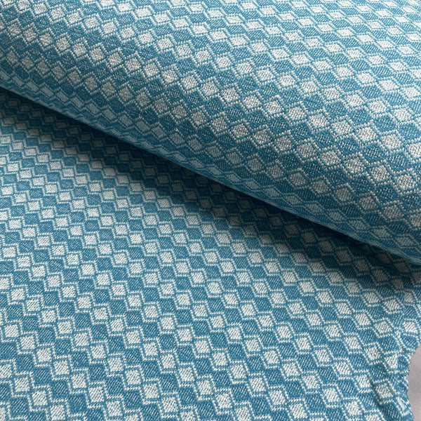 Deadstock Turquoise Diamond Recycled Cotton Jersey Knit Fabric