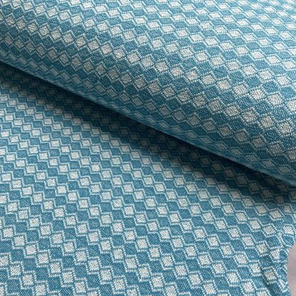 Deadstock Turquoise Diamond Recycled Cotton Jersey Knit Fabric