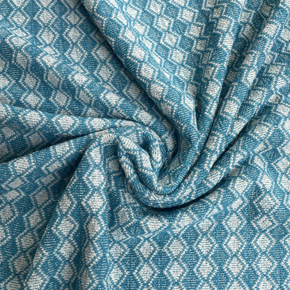 Deadstock Turquoise Diamond Recycled Cotton Jersey Knit Fabric