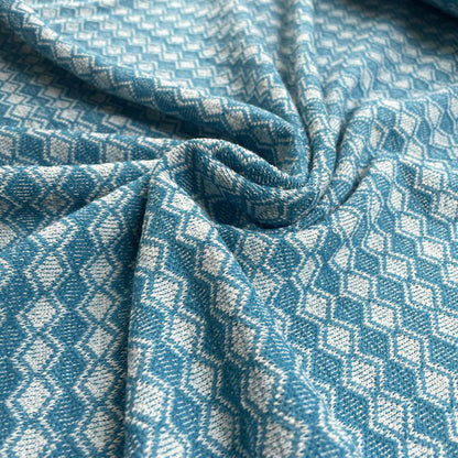 Deadstock Turquoise Diamond Recycled Cotton Jersey Knit Fabric
