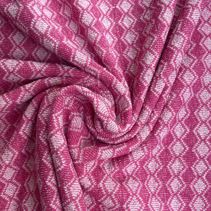 Deadstock Cerise Diamond Recycled Cotton Jersey Knit Fabric
