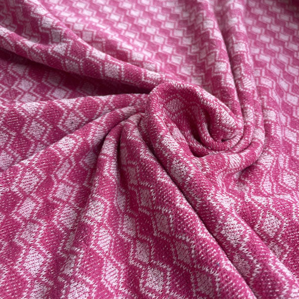 Deadstock Cerise Diamond Recycled Cotton Jersey Knit Fabric