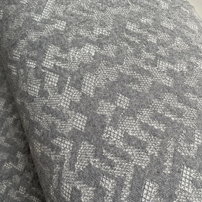 Deadstock Grey Two-Tone Abstract Textured Cotton Jersey Knit Fabric
