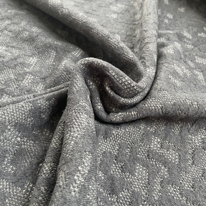 Deadstock Grey Two-Tone Abstract Textured Cotton Jersey Knit Fabric