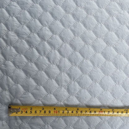 Sky Blue Houndstooth Print Textured Quilted Deadstock Fabric