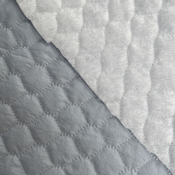 Sky Blue Houndstooth Print Textured Quilted Deadstock Fabric