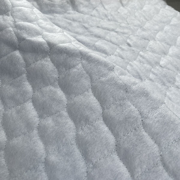 Sky Blue Houndstooth Print Textured Quilted Deadstock Fabric