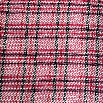Pink, Red & Black Check Premium Coat Deadstock Fabric