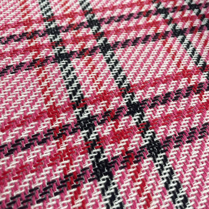 Pink, Red & Black Check Premium Coat Deadstock Fabric