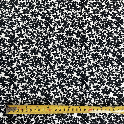 Black & White Floral Stretch Brocade Deadstock Fabric