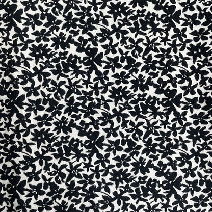 Black & White Floral Stretch Brocade Deadstock Fabric