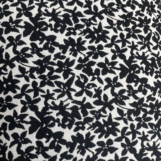 Black & White Floral Stretch Brocade Deadstock Fabric