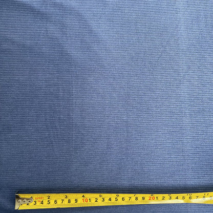 Blue Stretch Needlecord Style Polyester Deadstock Fabric