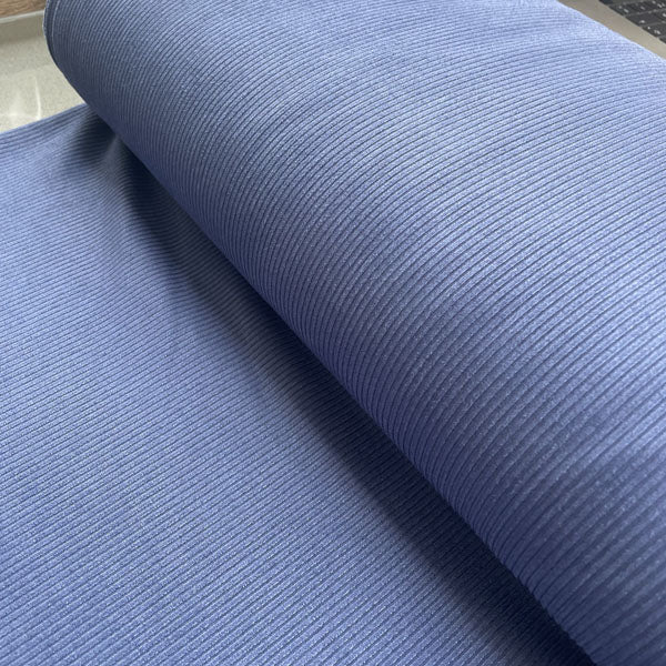 Blue Stretch Needlecord Style Polyester Deadstock Fabric