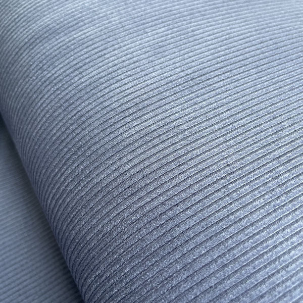 Blue Stretch Needlecord Style Polyester Deadstock Fabric