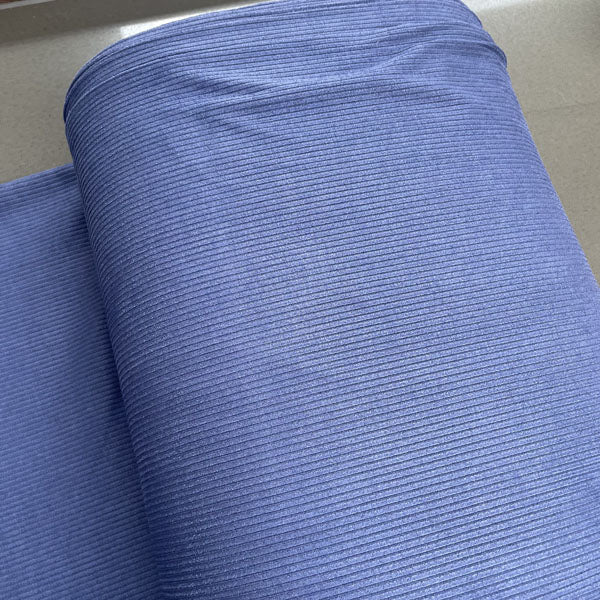 Blue Stretch Needlecord Style Polyester Deadstock Fabric