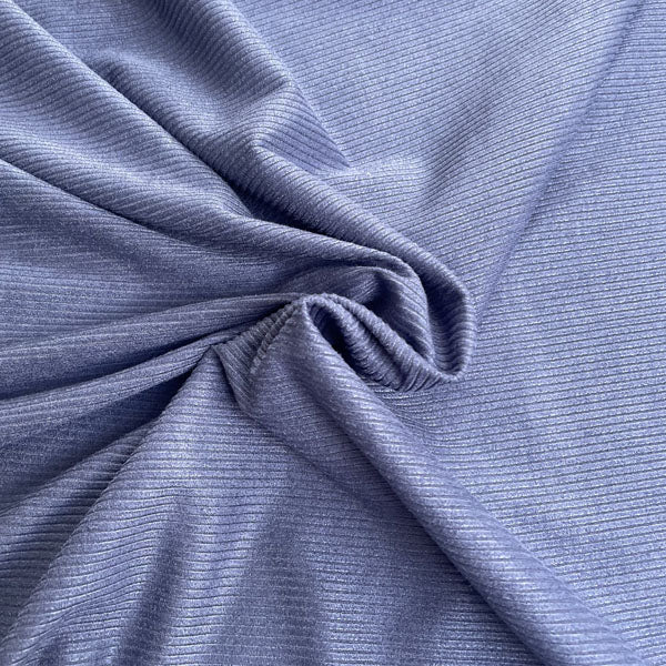 Blue Stretch Needlecord Style Polyester Deadstock Fabric