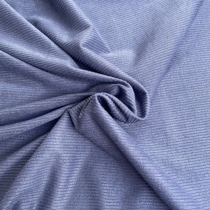 Blue Stretch Needlecord Style Polyester Deadstock Fabric