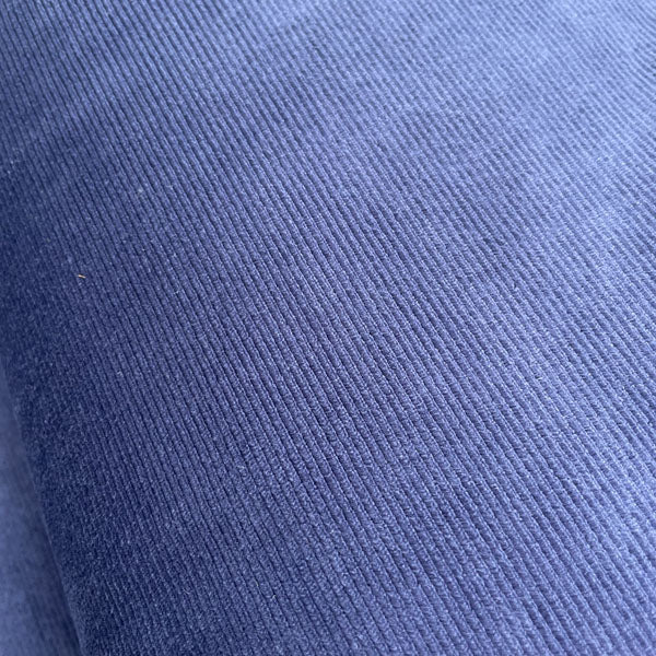 Indigo Blue Velour Style Stretch Needlecord Deadstock Fabric