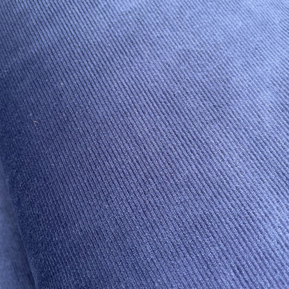 Indigo Blue Velour Style Stretch Needlecord Deadstock Fabric