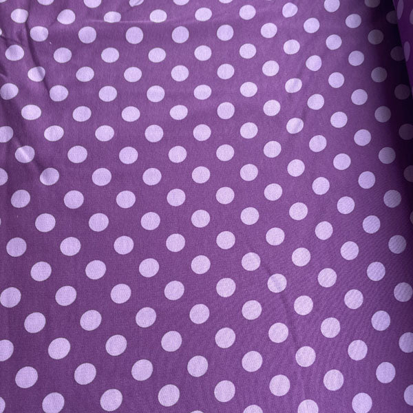 Purple & Lilac Polka Dot Fleece Backed Sweatshirting Deadstock Fabric