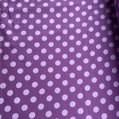Purple & Lilac Polka Dot Fleece Backed Sweatshirting Deadstock Fabric