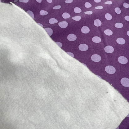 Purple & Lilac Polka Dot Fleece Backed Sweatshirting Deadstock Fabric