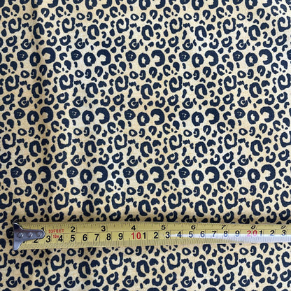 Yellow & Black Leopard Print Cotton Lycra Jersey Deadstock Fabric
