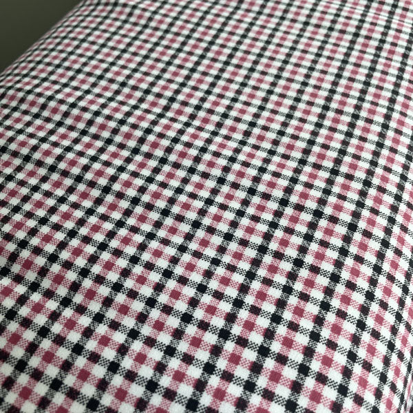 Pink, Black & White Check 100% Cotton Jersey Deadstock Fabric