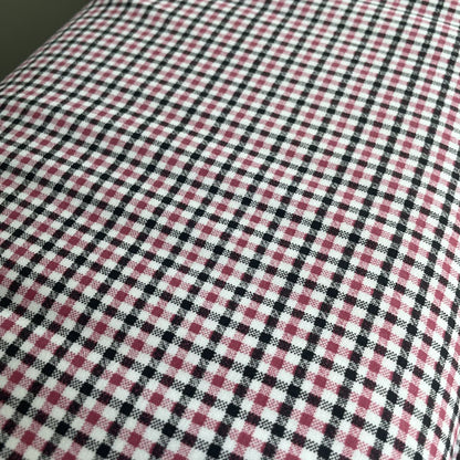 Pink, Black & White Check 100% Cotton Jersey Deadstock Fabric