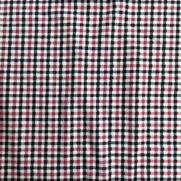 Pink, Black & White Check 100% Cotton Jersey Deadstock Fabric