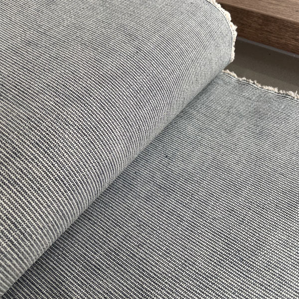 Heavy Navy & White Denim Weave Deadstock Fabric