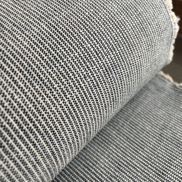 Heavy Navy & White Denim Weave Deadstock Fabric