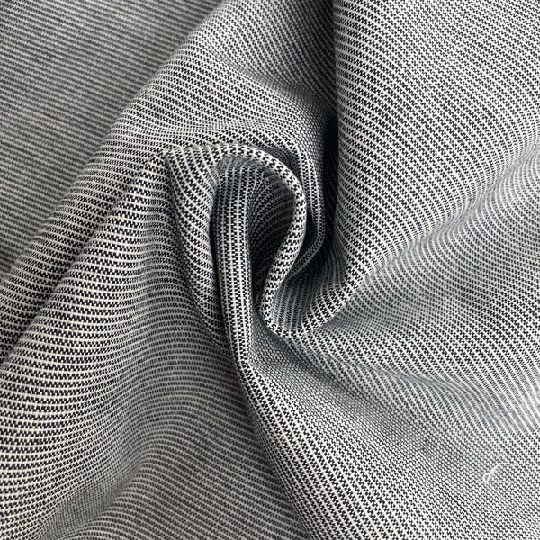 Heavy Navy & White Denim Weave Deadstock Fabric