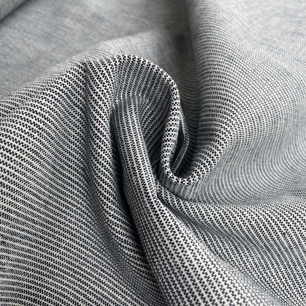 Heavy Navy & White Denim Weave Deadstock Fabric