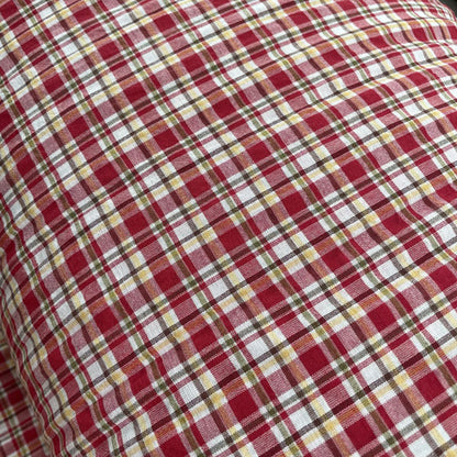 Red, Yellow & Green Small Check Yarn-Dyed Cotton Deadstock Fabric