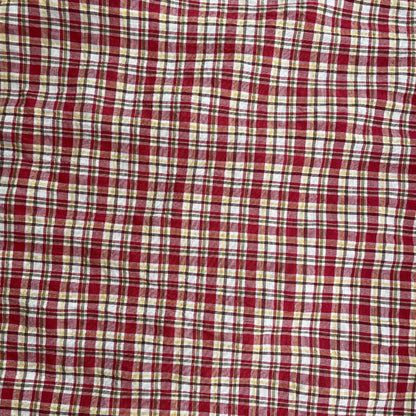 Red, Yellow & Green Small Check Yarn-Dyed Cotton Deadstock Fabric