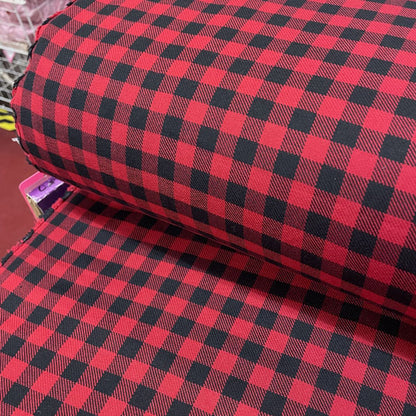 Deadstock Red & Black Gingham Soft Flannel Fabric