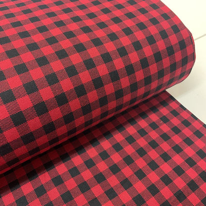Deadstock Red & Black Gingham Soft Flannel Fabric
