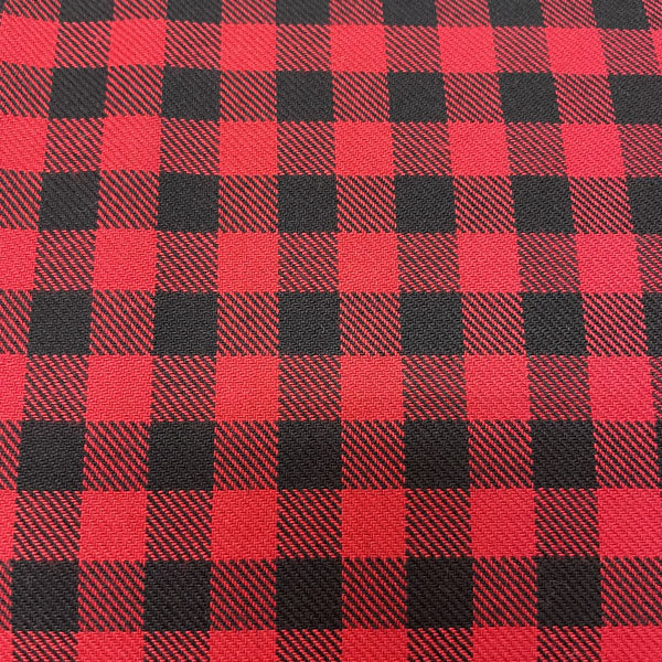 Deadstock Red & Black Gingham Soft Flannel Fabric